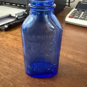 Philips Cobalt Blue Glass Bottle